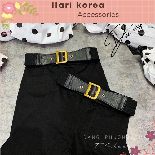 Mẫu Mới Đai lưng chữ D bản 4cm / thăt lưng chun chiết éo - Hari Korea Accessories