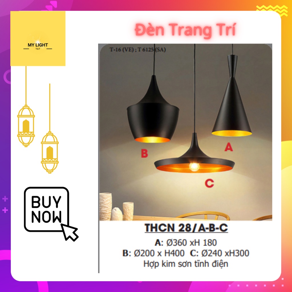 Đèn Thả Trang trí: Mẫu đèn thả trang trí nhiều kiểu dáng ABC