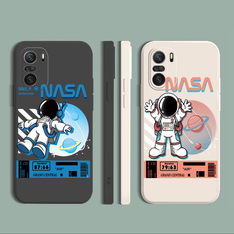Ốp Điện Thoại Viền Vuông In Hình NASA Cho Redmi Note 11 9C 11S Redmi 10C 10A 10 Prime 5G POCO M4 Pro X3 GT F3 C31 X4 Pro