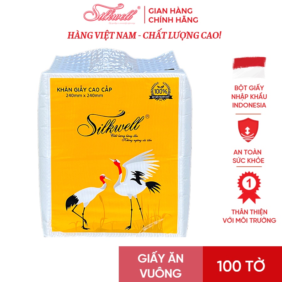 Giấy ăn 1kg Silkwell Sếu HÀNG CAO CẤP khổ 240mm Chính hãng siêu dai thấm hút tốt