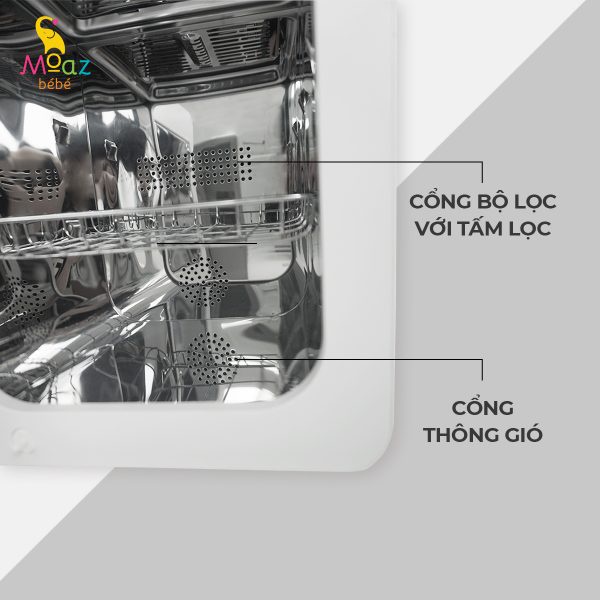 MÁY TIỆT TRÙNG SẤY KHÔ TIA UVC VÀ BẢO QUẢN BÌNH SỮA MOAZ BÉBÉ MB -038