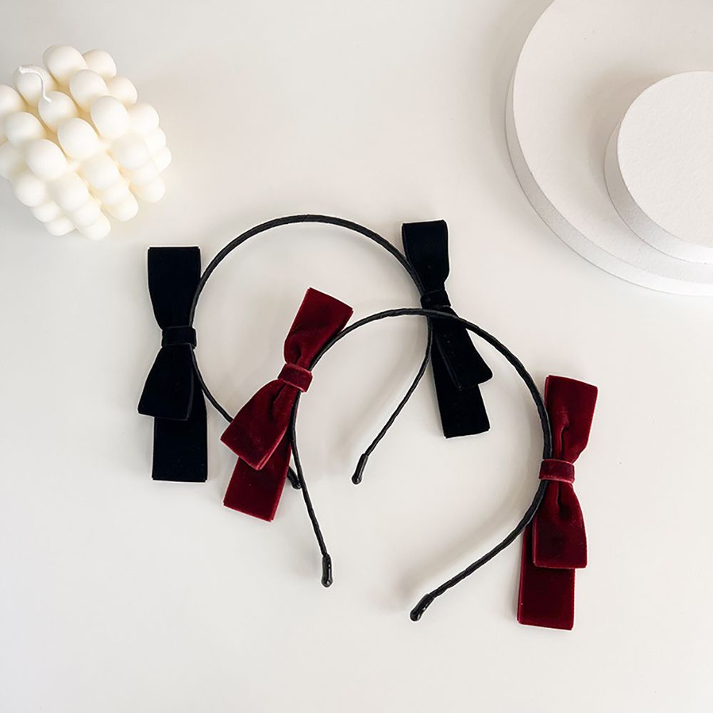 Băng đô cài tóc vải nhung thắt nơ phong cách cổ điển dễ thương dành cho nữ
