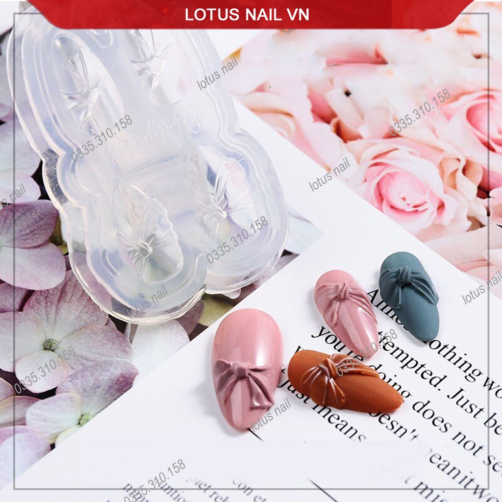 Khuôn nail silicon, khuôn đá silicon hình gấu, trái tim