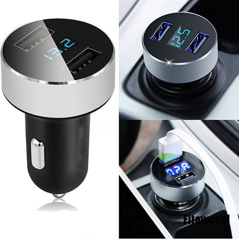 Cốc sạc điện thoại iPhone Samsung gồm hai cổng USB 3.1A tích hợp LED tiện dụng dành cho ô tô