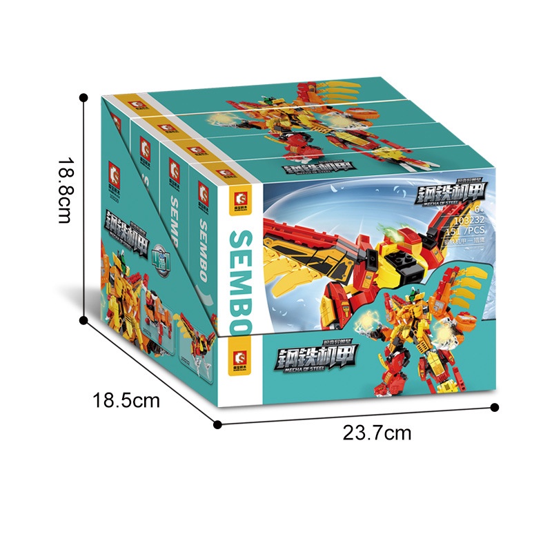Đồ chơi Lắp ráp Robot Siêu thú biến hình, Xếp chình siêu nhân, Sembo Block, Nhựa ABS an toàn