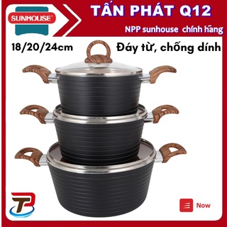 Bộ nồi Ceramic Đáy Từ SUNHOUSE 2003MCA CÓ TÁCH LẺ 1 HOẶC 2 NỒI