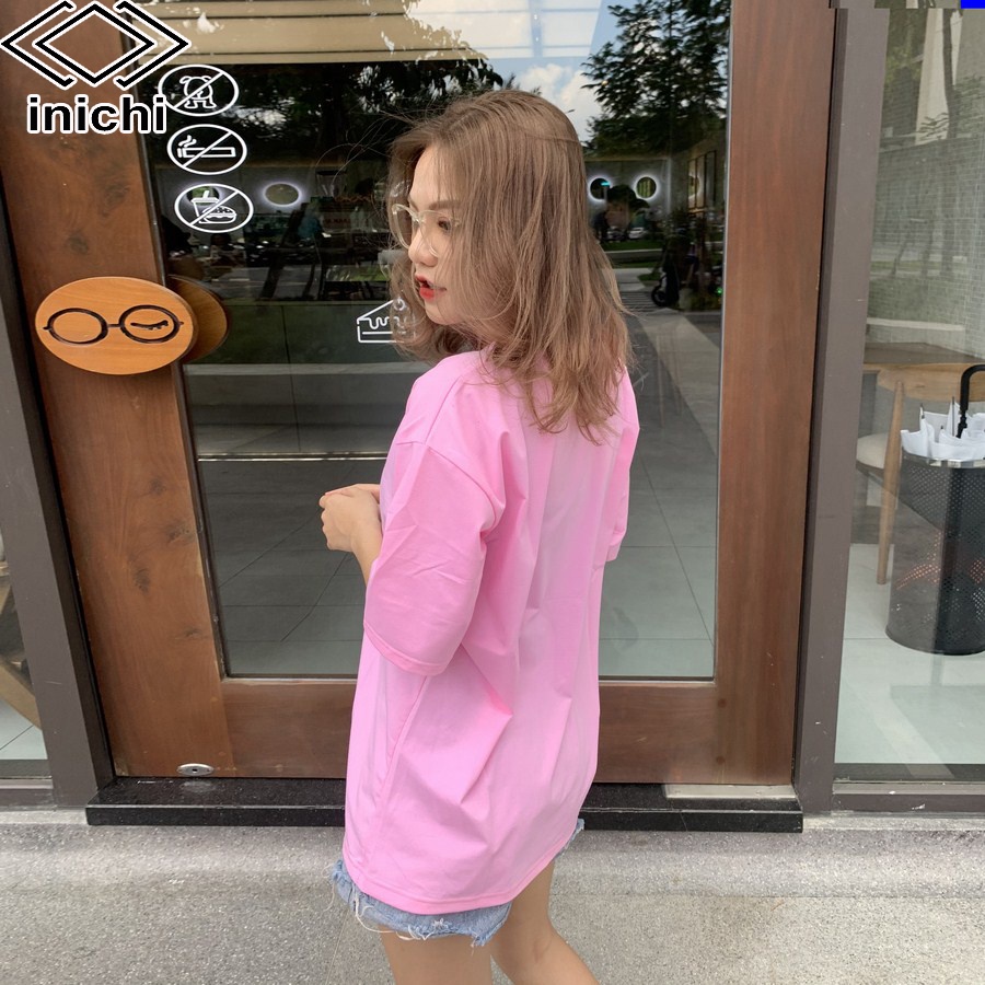 Áo thun tay lỡ INICHI A594 form rộng oversize nam nữ áo phông unisex