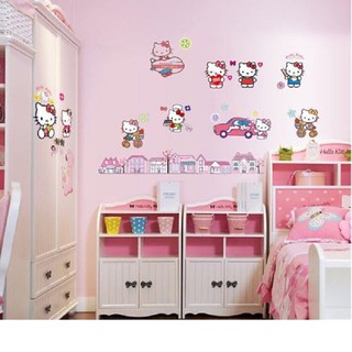 Decal dán tường hình Hello kitty cho bé