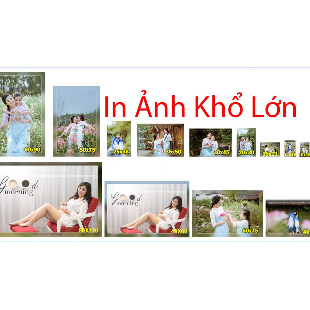 In ảnh kích thước 30x40 và kích thước theo yêu cầu