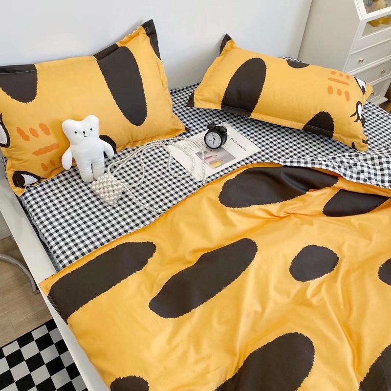 BỘ CHĂN GA VÀ VỎ GỐI  POLY COTTON Hổ Con Đáng yêu - Bộ Chăn Ga Gối 5 Món Cao Cấp