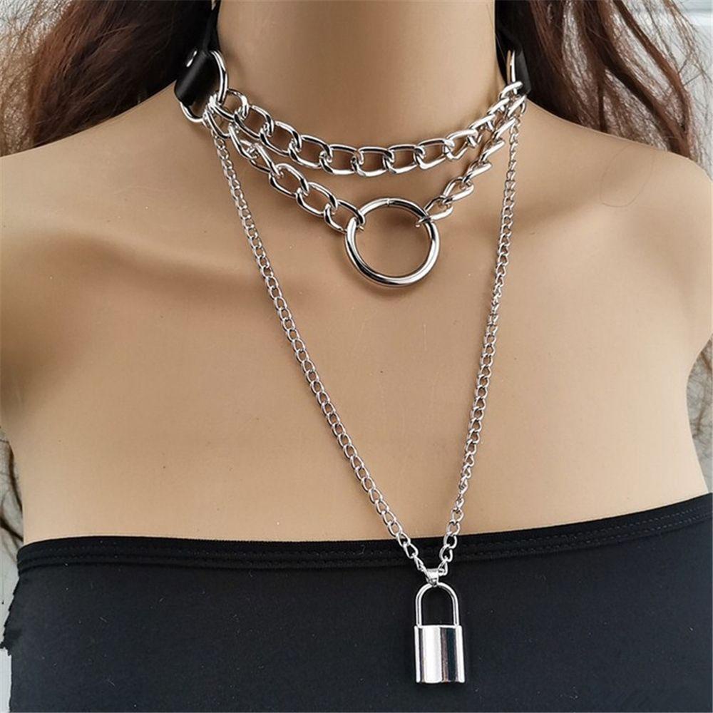 Vòng Cổ Choker Đinh Tán Bằng Thép Không Gỉ Phong Cách Punk Rock Cho Nam &amp; Nữ