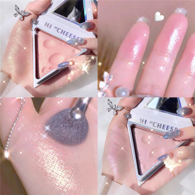 Bảng phấn bắt sáng + cọ NnUeDwE 5 màu tùy chọn lâu trôi chống thấm nước thiết kế hình phô mai xinh xắn | BigBuy360 - bigbuy360.vn