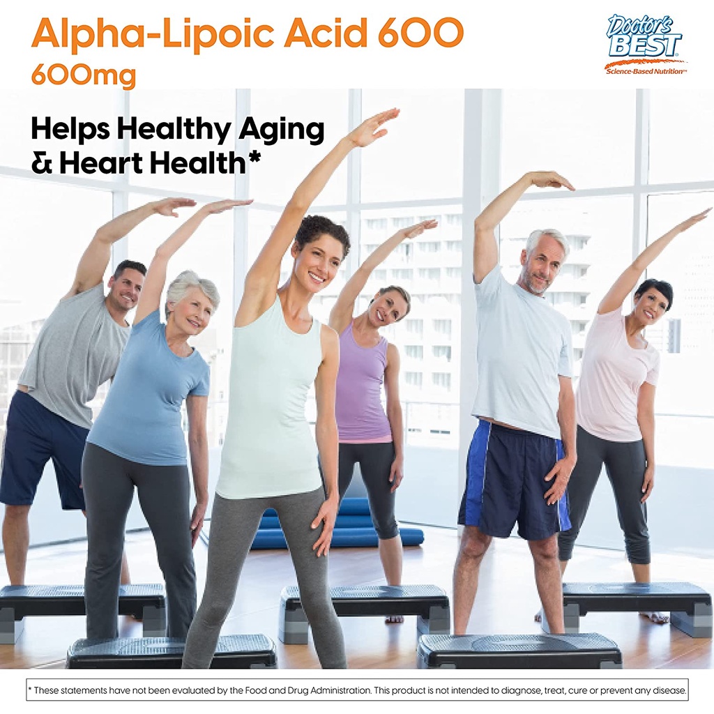 Doctor's Best Alpha-Lipoic Acid 600mg - Viên uống chống lão hóa, duy trì lượng đường trong máu, hỗ trợ tim mạch 180 viên