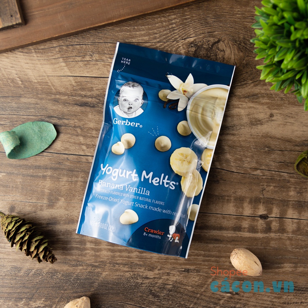 Sữa chua sấy Gerber Yogurt Melts sữa chua khô Gẻber cho bé ăn dặm