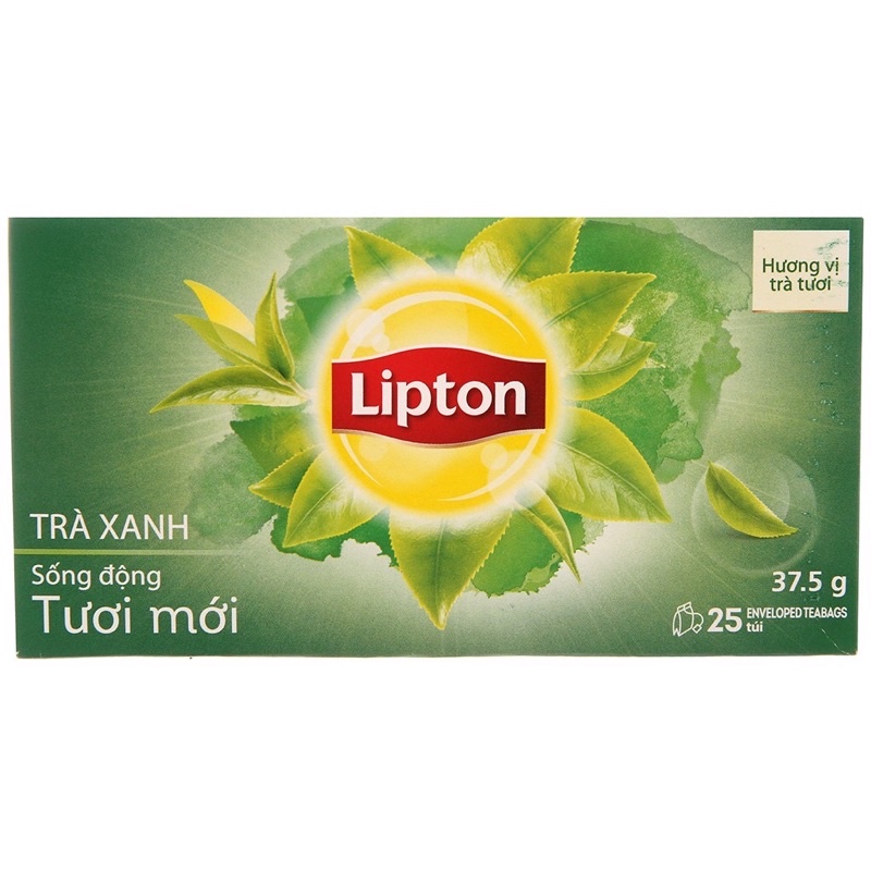 Trà xanh Lipton tươi mới hộp 37.5g (25 túi x 1.5gr)