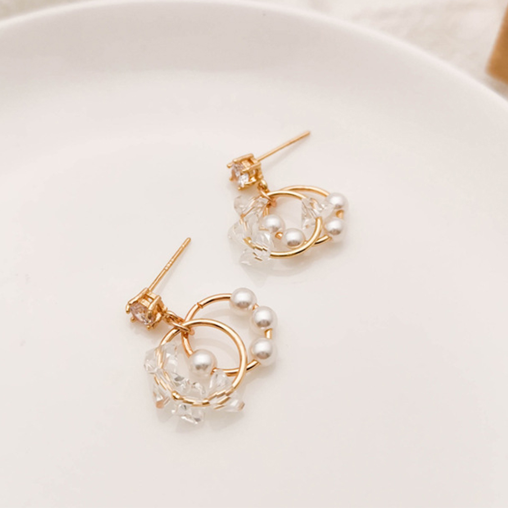 Bông Tai Đính Ngọc Trai Giả Thời Trang S925 Cho Nữ