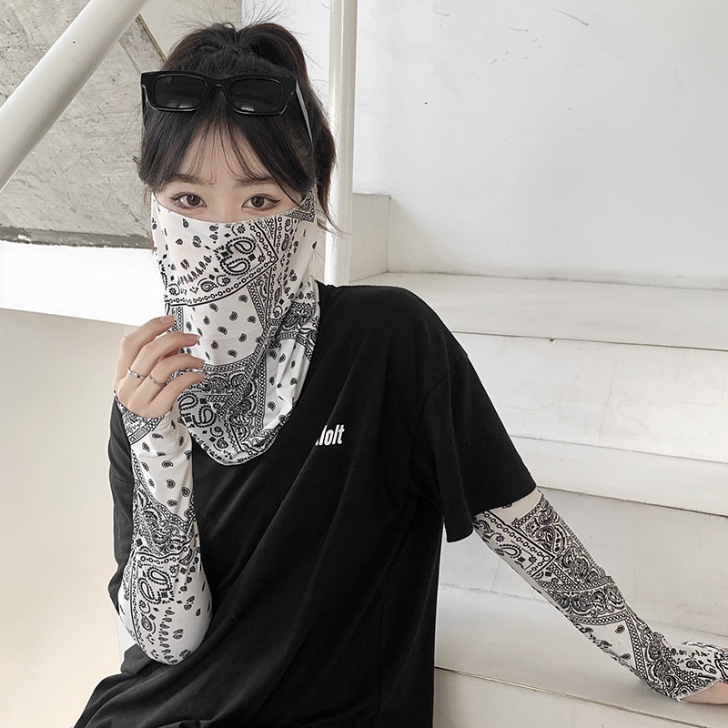 Khẩu trang/ Ống bao cánh tay/ Set thời trang Hàn thích hợp phái nữ