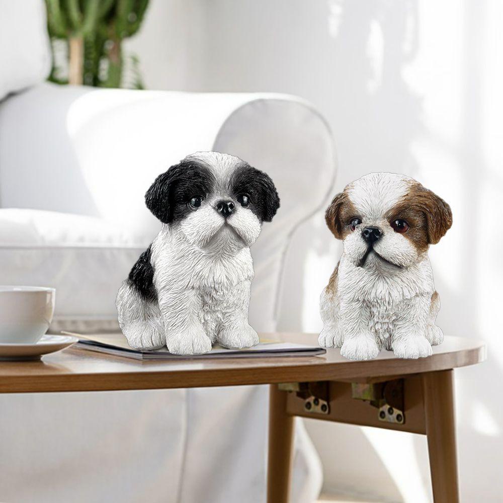 Mô Hình Chú Cún Bằng Nhựa Resin Mini Để Bàn Trang Trí