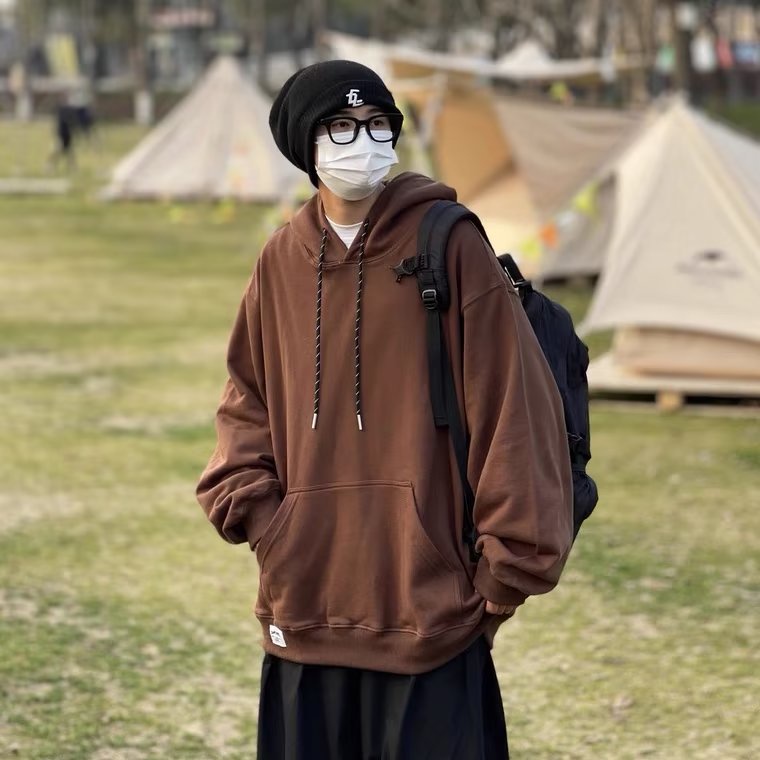 Áo hoodie Tay Dài Dáng Rộng Kiểu Dây Rút Phong Cách Thời Trang Hàn Quốc