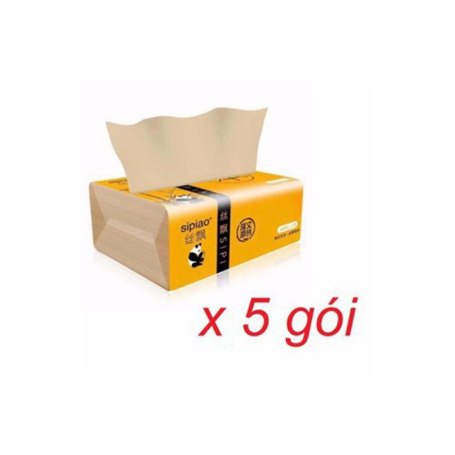 COMBO 5 Gói Giấy Ăn Gấu Trúc SIPIAO Siêu Dai Gói 300 Tờ (COMBO 05 GÓI) ( giá rẻ)