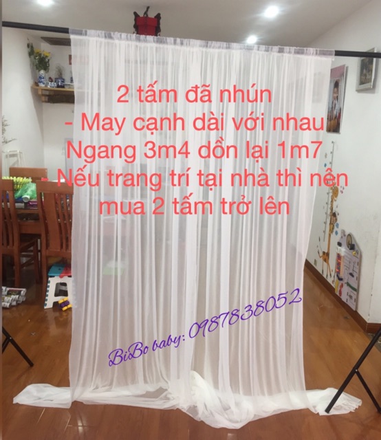 Rèm thun may sẵn trang trí sinh nhật, tiệc cưới, backdrop