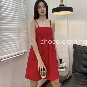 váy 2 dây babydoll cúp ngực dáng ngắn, đầm nữ 2 dây nhiều màu sang chảnh