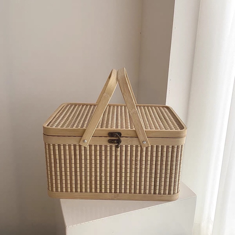 Giỏ mây picnic 🧺 decor chụp hình (HÀNG CÓ SẴN)