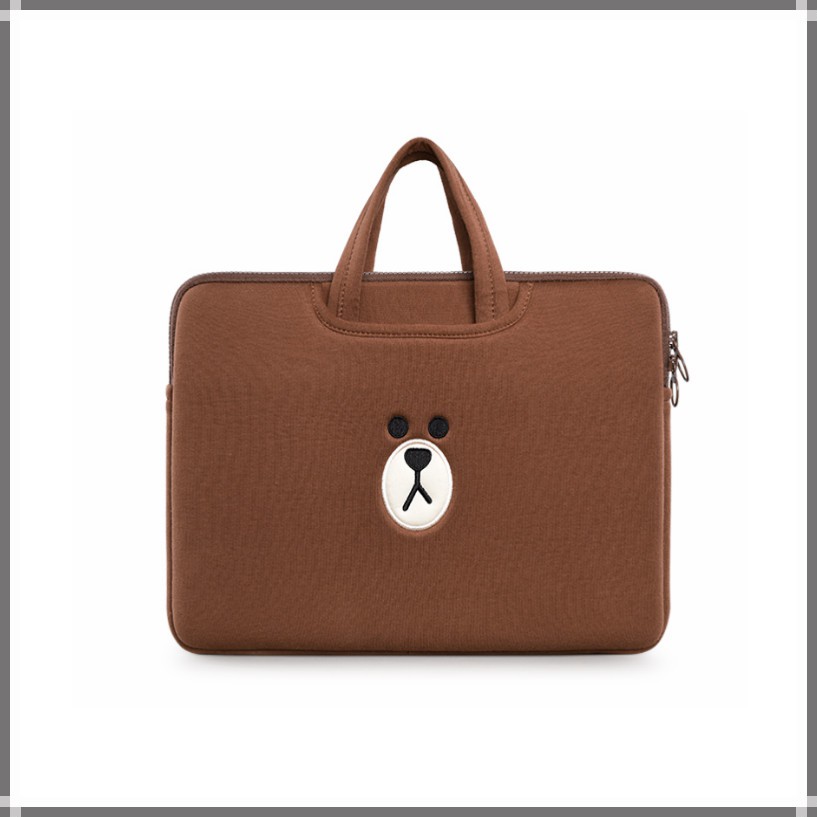 Túi chống sốc laptop Macbook gấu Brown Hàn Quốc có quai cầm