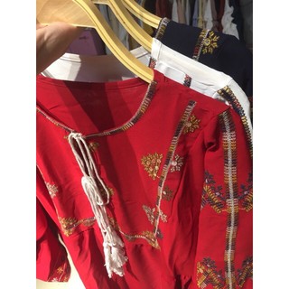 Váy thổ cẩm họa tiết boho QC