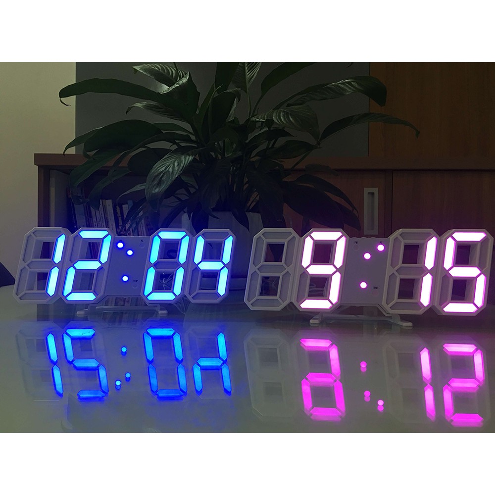 (Tặng CÁP SẠC &amp; PIN) Đồng hồ treo tường - Đồng hồ Để bàn điện tử LED 3D DH092 + CỦ SẠC