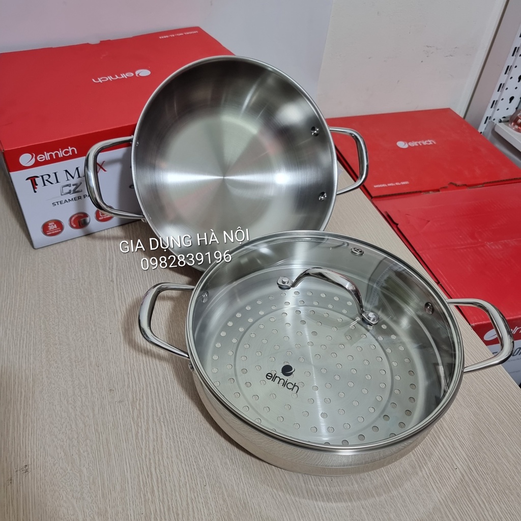 Nồi Chảo Hấp Inox Elmich Trimax Czech 3832 28cm