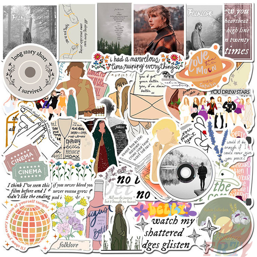 50Pcs/Set ❉ Taylor Swift：Folklore Series 03 Stickers ❉ DIY Fashion Mixed Waterproof Doodle Decals Stickers