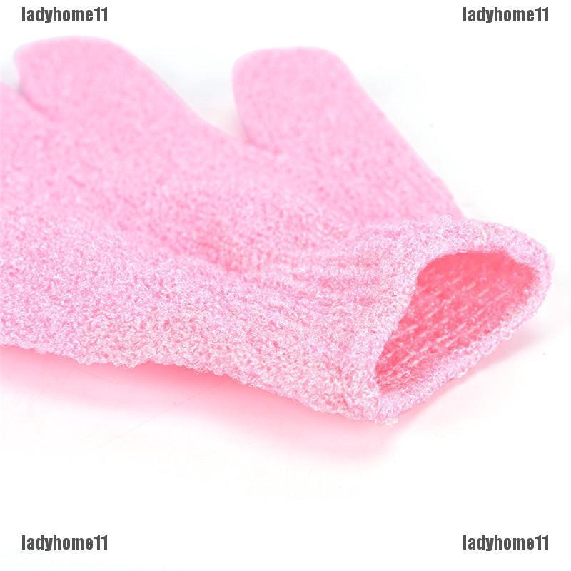 LHE Hea Fa 5 Pair Exfoliating Body Scrub Gloves Shower Bath Mitt Loofah Skin Massage