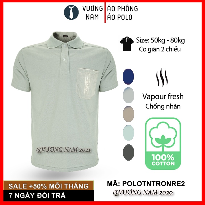 Áo polo nam form rộng tay ngắn trung niên cotton đẹp VN45H