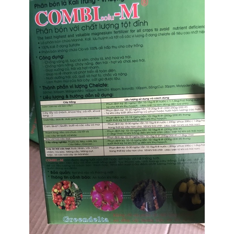 Phân bón lá kali trung vi lượng Combi-M (gói100gr)