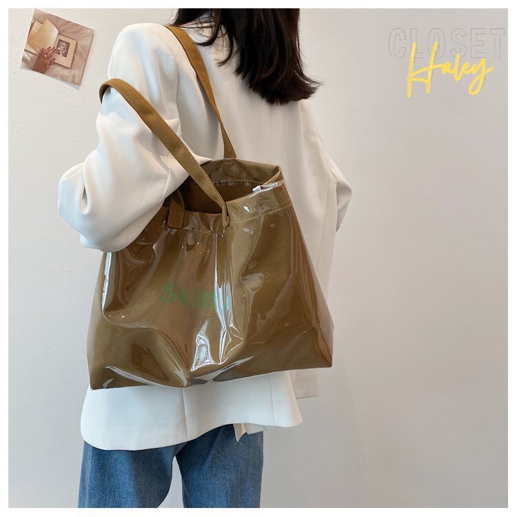 Túi vải tote trong suốt chữ Skillful đeo vai thời trang phong cách Hàn Quốc- Hazi thời trang Unisex
