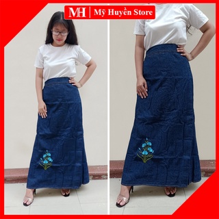 Váy Chống Nắng Cao Cấp Jean Có Chân Váy Dài Chống Tia UV Tốt Thêu Hoa Thanh Tú Mỹ Huyền Store