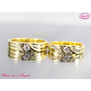 Nhẫn cặp Hayate, Nhẫn đôi Bạc Ý S950 xi mạ vàng 18k