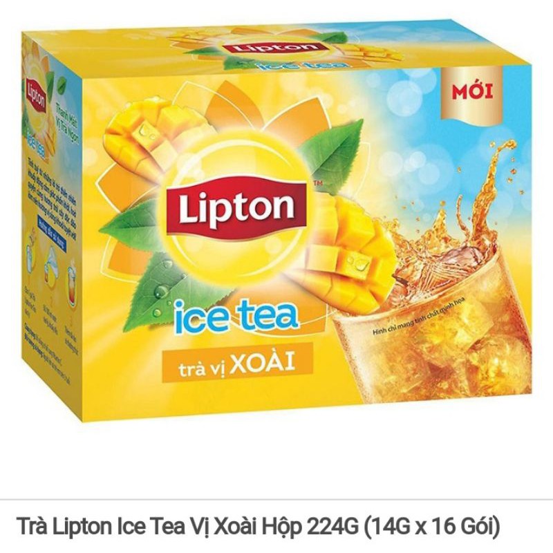 Trà Lipton ice tea xoài/đào hộp 224g (14g*16 gói)