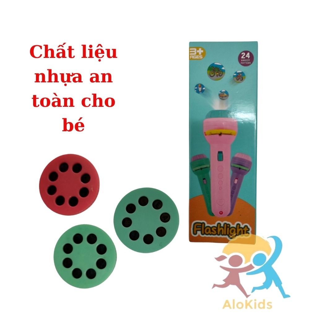 Đèn Pin Chiếu Hình 3D Sắc Nét Cho Bé Với 3 Thẻ Chủ Đề Tương Ứng Với 24 Hình Khác Nhau Thông Minh Cho Bé Shop Alokidstb