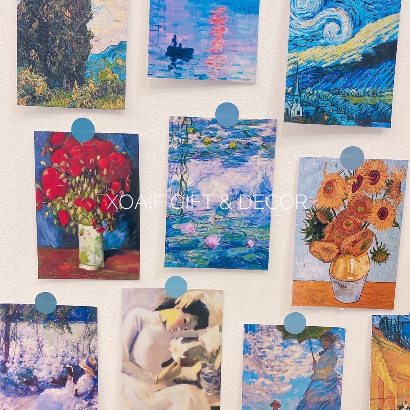 Set postcard thiệp VANGOH có sẵn decor trang trí phòng cực xinh