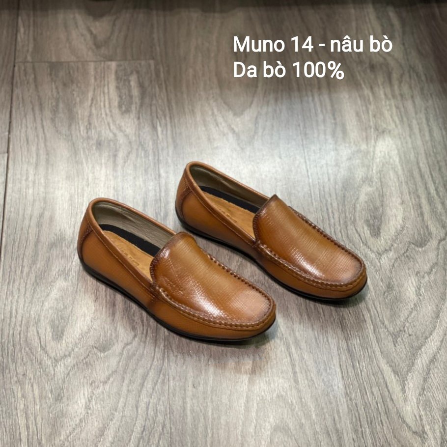 Giày nam da bò mềm MUNO 14 bảo hành 2 năm 1 đổi 1 ảnh thật chụp từ cửa hàng giầy tây cao cấp