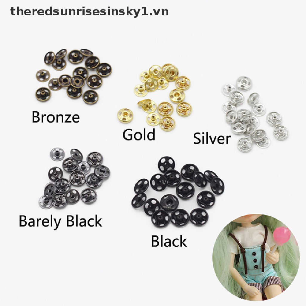 Set 24 nút nhấn mini dành cho may quần áo búp bê DIY tỉ lệ 1/6