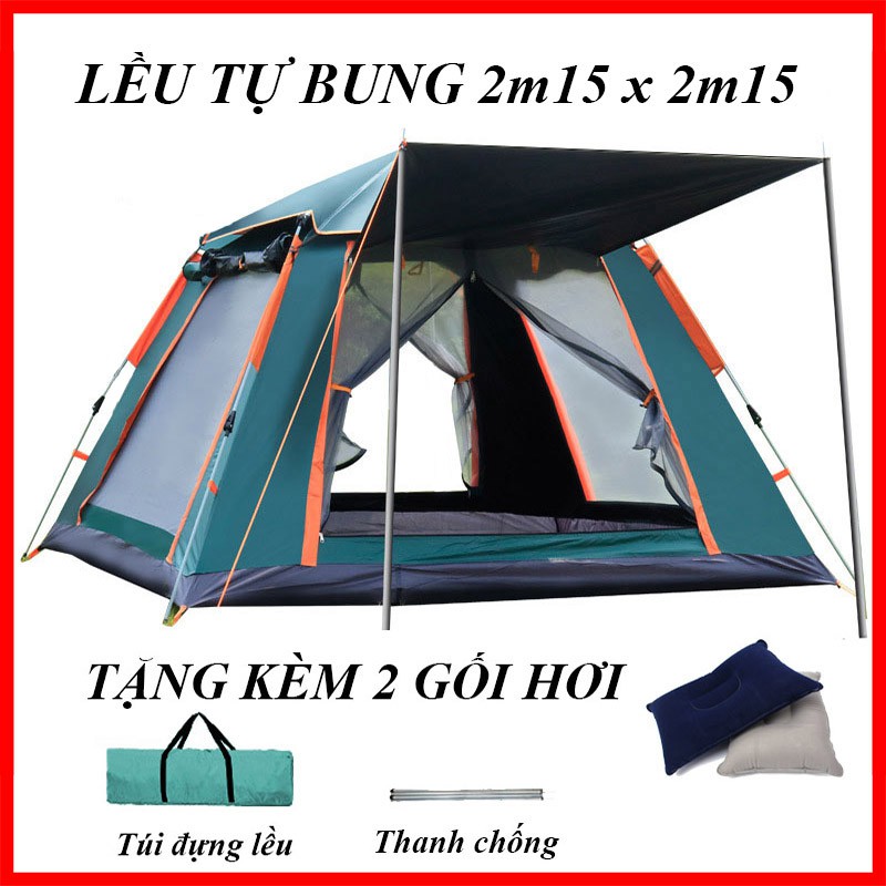 [TĂNG 2 GỐI HƠI] Lều cắm trại, lều du lich dã ngoại, câu cá 2- 5 người, dễ dàng gập mở, đóng gói nhỏ gọn, thuận tiện