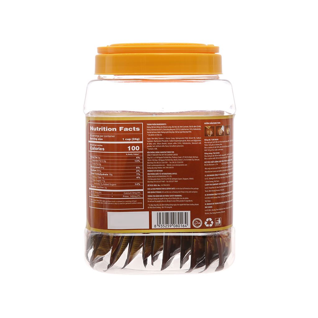 Cà Phê Sữa Hòa Tan 3IN1 KING COFFEE - Hộp nhựa 30 gói x 24g