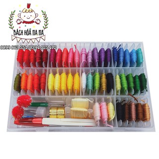 ( có sẵn) Bộ dụng cụ tập thêu - bộ cuốn chỉ  cotton 36 màu- khung thêu- dụng cụ handmade, thêu tay- bách hóa na na