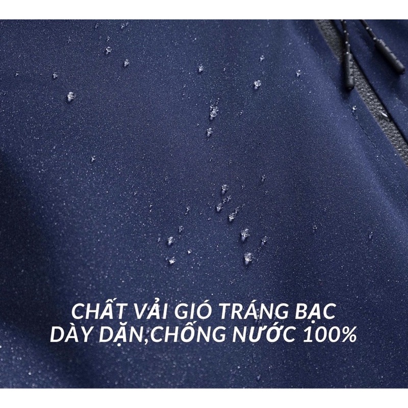 Áo khoác gió 2 lớp nam nữ chất liệu tráng bạc chống mưa chống gió chống nắng -2021