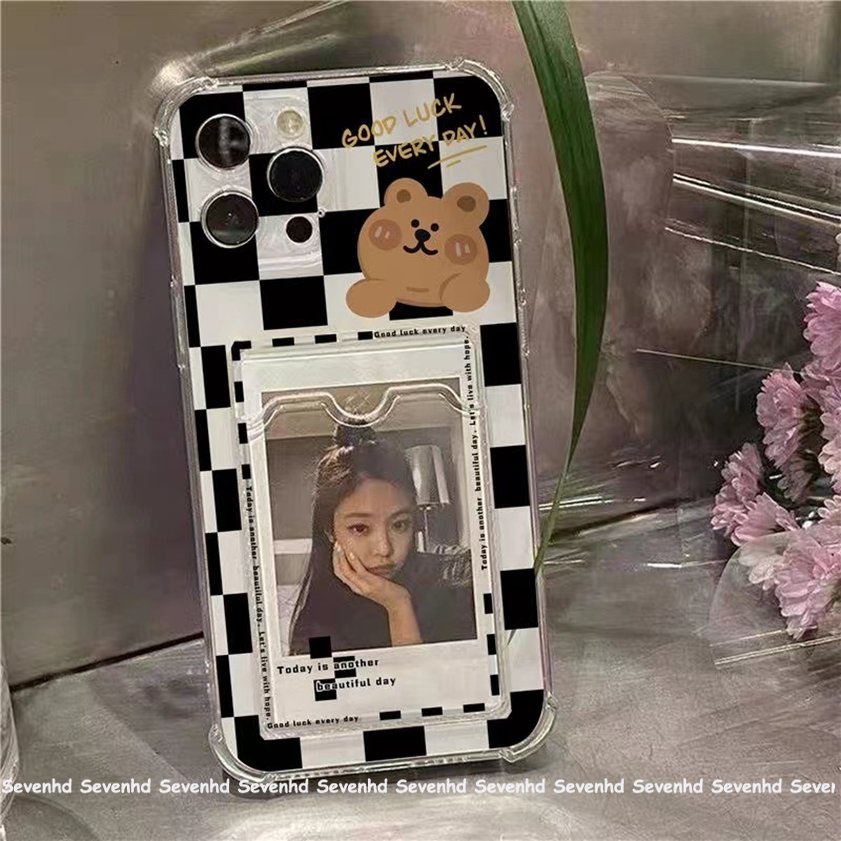 Ốp Điện Thoại Dẻo Họa Tiết Hoạt Hình Chú Gấu &amp; Mắt Thiên Thần Cho iPhone 14 13 12 11 Pro Max X XR Xs Max 8 7 6 6s Plus SE 2020