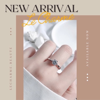 Nhẫn đính hôn kim cương nhân tạo cổ điển dành cho nữ chỉnh được size N008 Love Le Charme