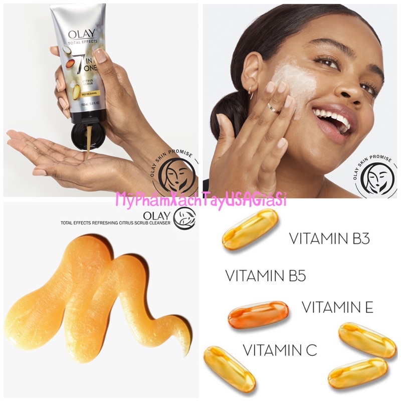 Sữa rửa mặt chống lão hoá Total Effects 7in1 dạng tuýp 150 Hàng Mỹ